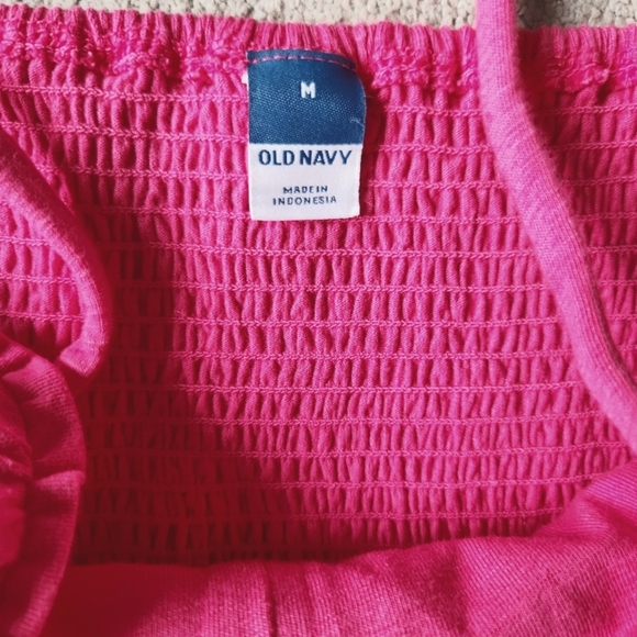 Pink Milkmaid Spaghetti Strap Tank Midi Dress Cotton Cottagecore Size Medium - Picture 10 of 11